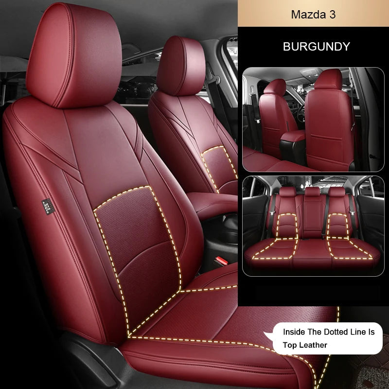 For Mazda 3 6 CX-5 CX-30 Custom Fit Car Seat Covers Accessories Full Covered Top Quality Leather Full Set 2 Rows 5 Seat CM World