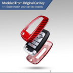 for Ford Bronco Key Fob Cover with Keychain, Carbon Fiber Key Case Shell for Ford F150 & Raptor,for Ford Bronco Sport Smart Key CM World