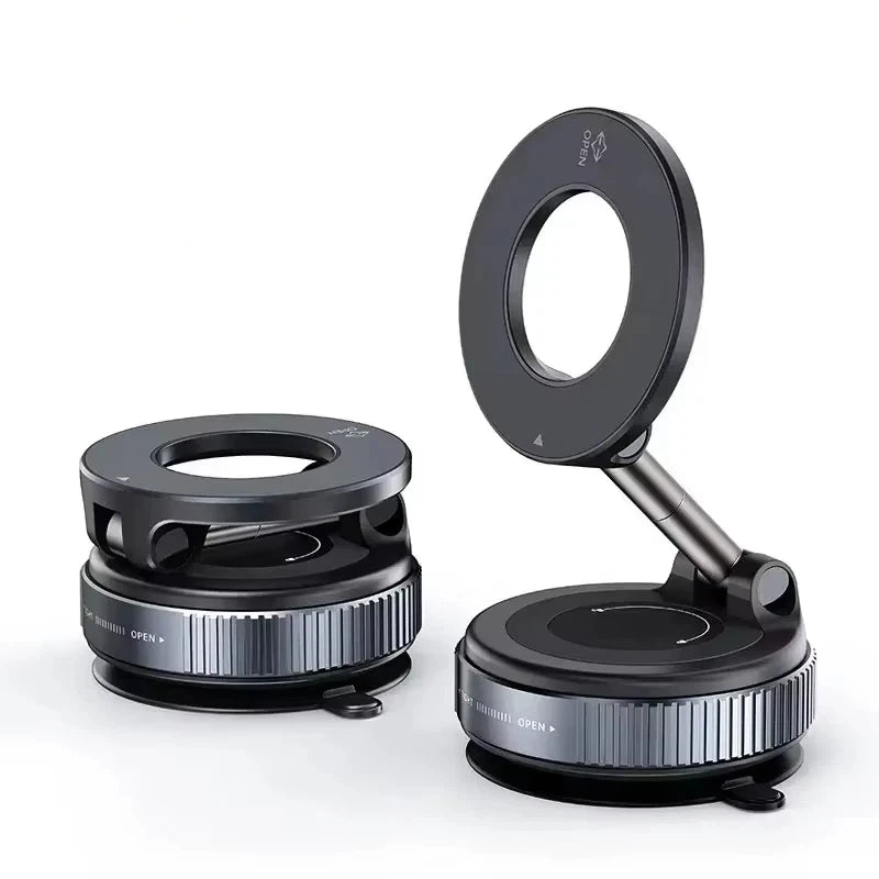 Rotating Folding Magnetic Phone Holder Vacuum Suction Mag Stand for Car Navigation Gym Kitchen - Universal GPS Streaming Bracket CM World