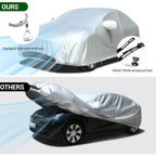 Car Cover For Tesla Model Y Car Cover Waterproof All Weather with Ventilated Mesh Charge Port Opening Zipper Door Trunk Opening