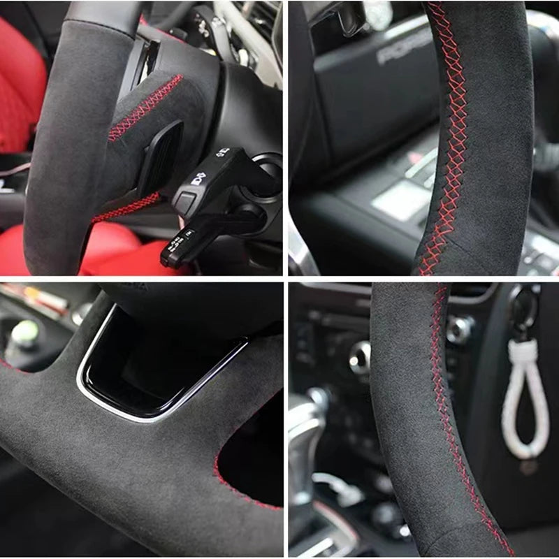 Car Steering Wheel Cover For Volkswagen VW Amarok T6 California Caravelle Kombi Multivan Transporter Golf Mk7 Sharan Polo Jetta CM World
