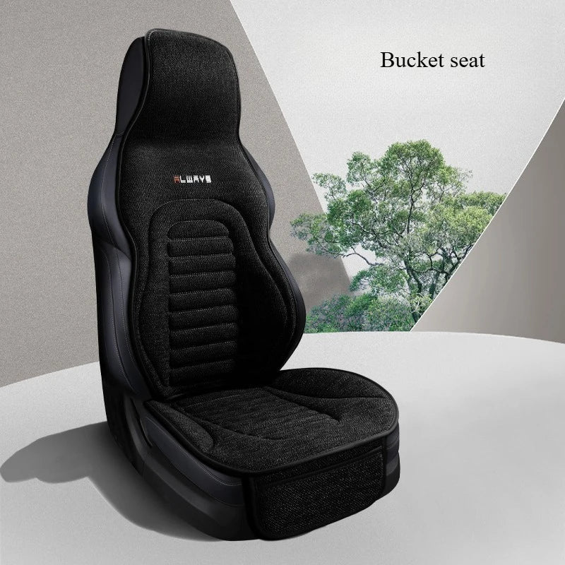 Flax Universal Car Seat Covers Four Season Breathable Car Seat Protector Pad Auto Accessories Interior Car Seat Covers Full Set CM World