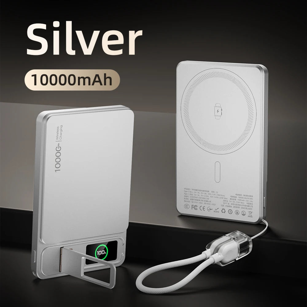 CCC 10000mAh Slim Original Power Bank For MagSafe,Magnetic Wireless 20W Fast Charging Portable Battery For iPhone 12-17 iWatch Car Mobile World