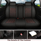 Leather 5pcs Car Seat Cover Protector Seat Waterproof Automotive Seat Covers Full Sets Breathable Universal Fit Full Seats Cover CM World