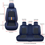 5-seat  car seat cover, new nappa leather ice silk fixed lumbar support, four-season universal, suitable for most cars CM World
