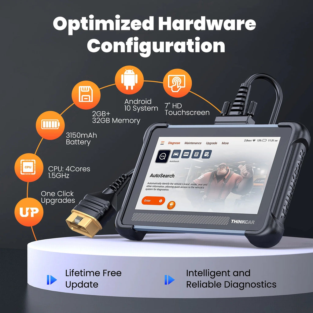 THINKCAR THINKSCAN 672 OBD2 Scanner CAN FD OBD2 Tool Bi-directional Control Full System Diagnosis 28 Resets Free for Life Car Mobile World