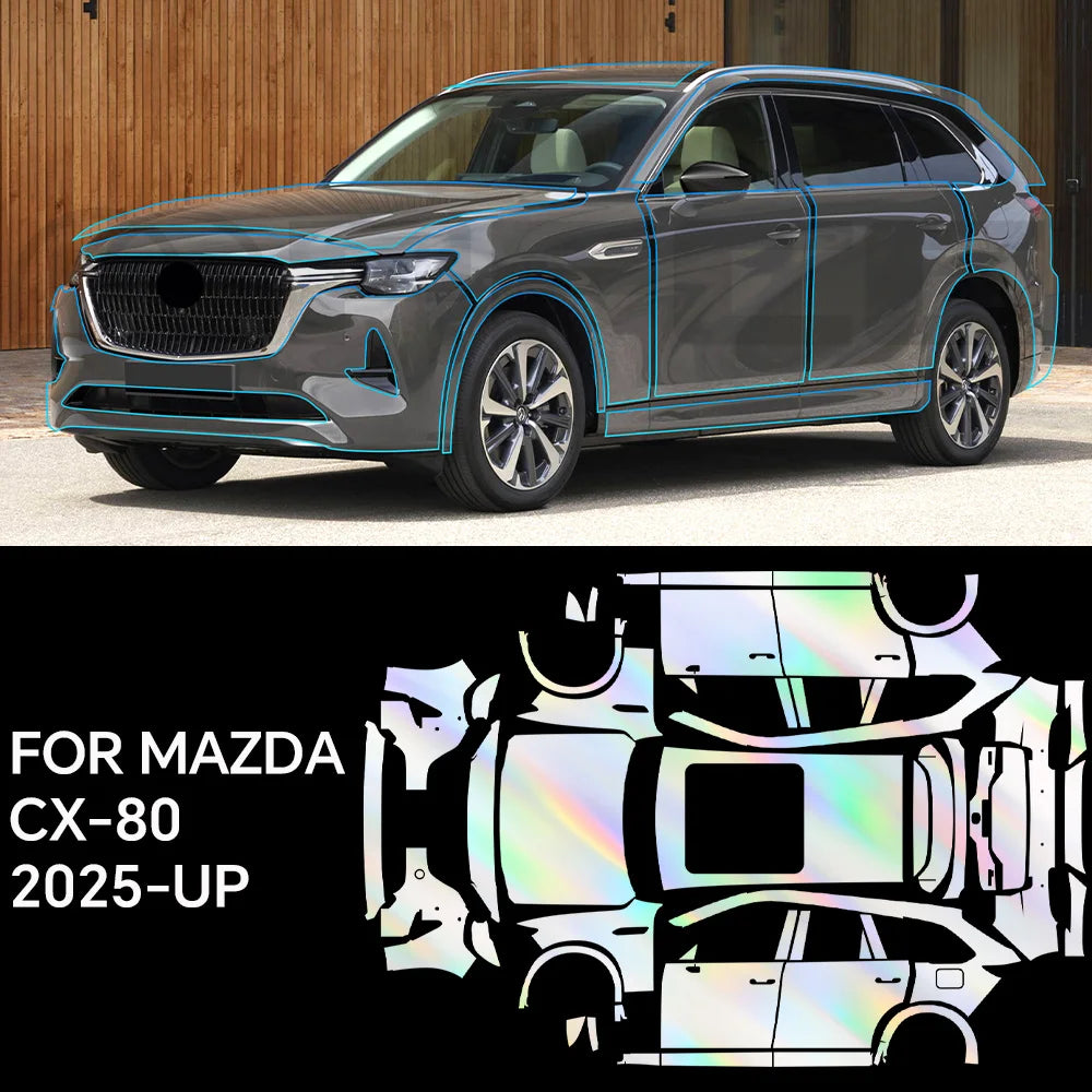 9mil TPU For Mazda CX80 2025-UP Car Paint Protection Film Body Sticker Anti-scratch Protective Transparent PPF Car Accessories Car Mobile World