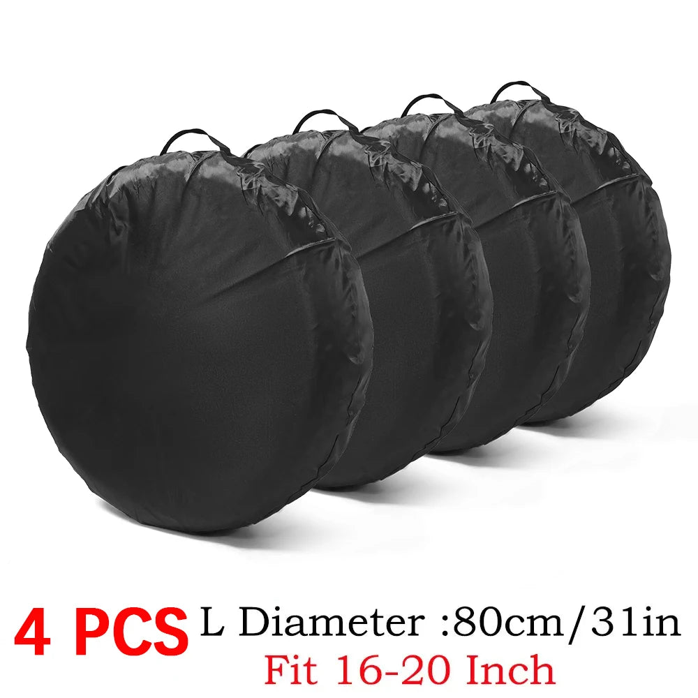 1/2/4PCS Polyester Car Auto Wheel Tire Cover Protector Car Spare Tire Cover Tyre Wheel Covers For Vehicles Dustproof Tire Bags