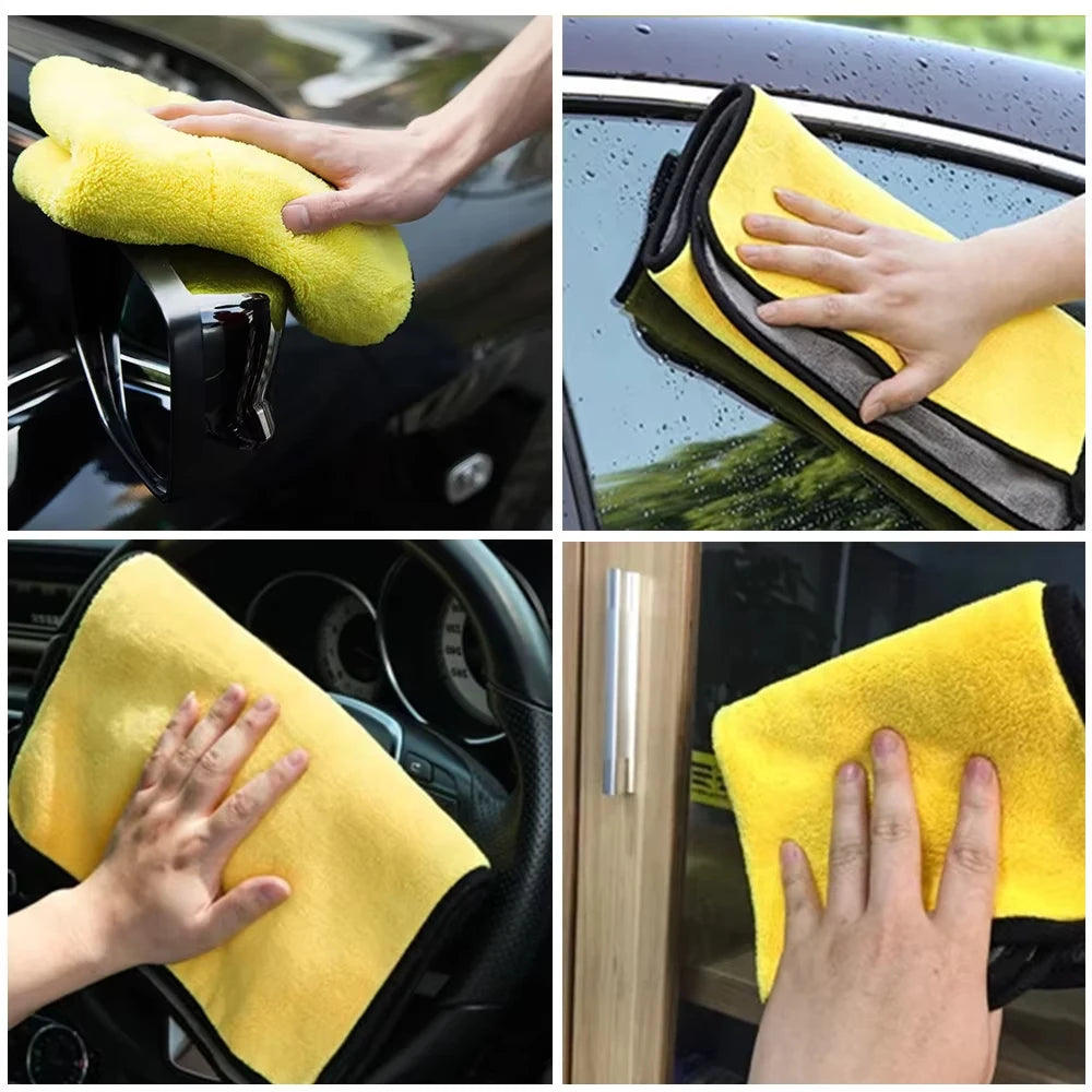 Car Wash Microfiber Towel 30x30/60CM Car Cleaning Drying Cloth Hemming Car Care Cloth Detailing Car Wash Towel CM World
