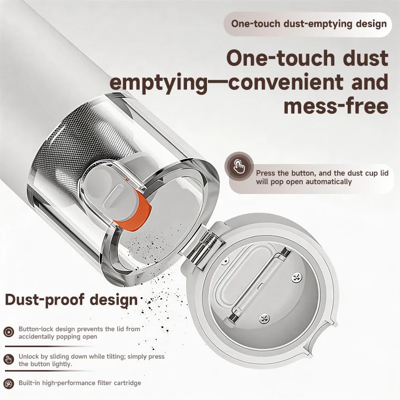 Xiaomi Mijia Handheld Vacuum Cleaner 12000Pa Strong Suction Cordless Rechargeable Portable for Home Car Pet Hair Cleaning Car Mobile World
