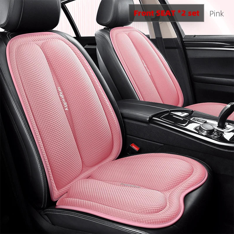 Universal Car Seat Covers Front Back Blue Cushion Breathable Waterproof Auto Ice Silk Mats Pad Full Set Fit Green Protector