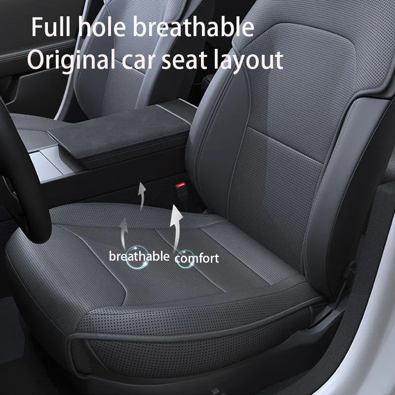 Car Seat Mats For Tesla Model Y Juniper 2025 Breathable All Season Back Seat Pad Protector Covers Nappaleather Cushion Accessori CM World
