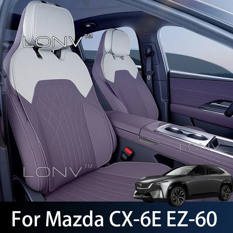 For Mazda CX-6e EZ-60 2026 2025 Car Seat Cover Cushion Full Set  Leather Custom Breathable Seat Protector Interior Accessories