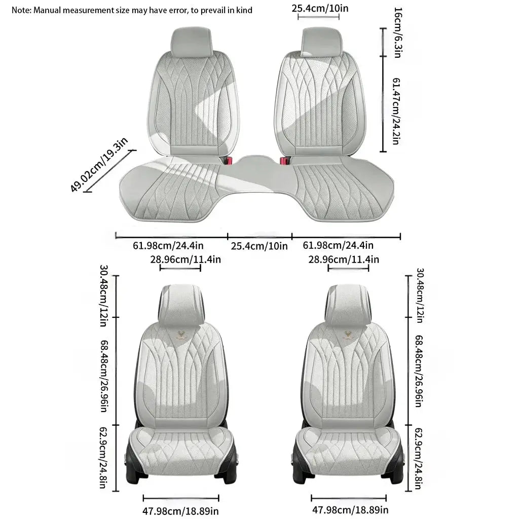 Universal Half Wrap Nappa Leather Seat Cover, Concise Design, Snug Fit, Soft & Breathable, Practical Auto Interior Accessory Car Mobile World