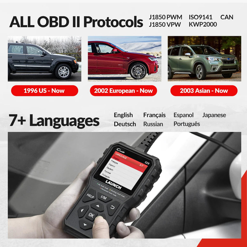 LAUNCH Creader 529 CR529 Automotive OBDII Scanner Car Diagnostic Tools Engine Check OBDII Scan Tools Launch Obd2 Scanner X431 Car Mobile World