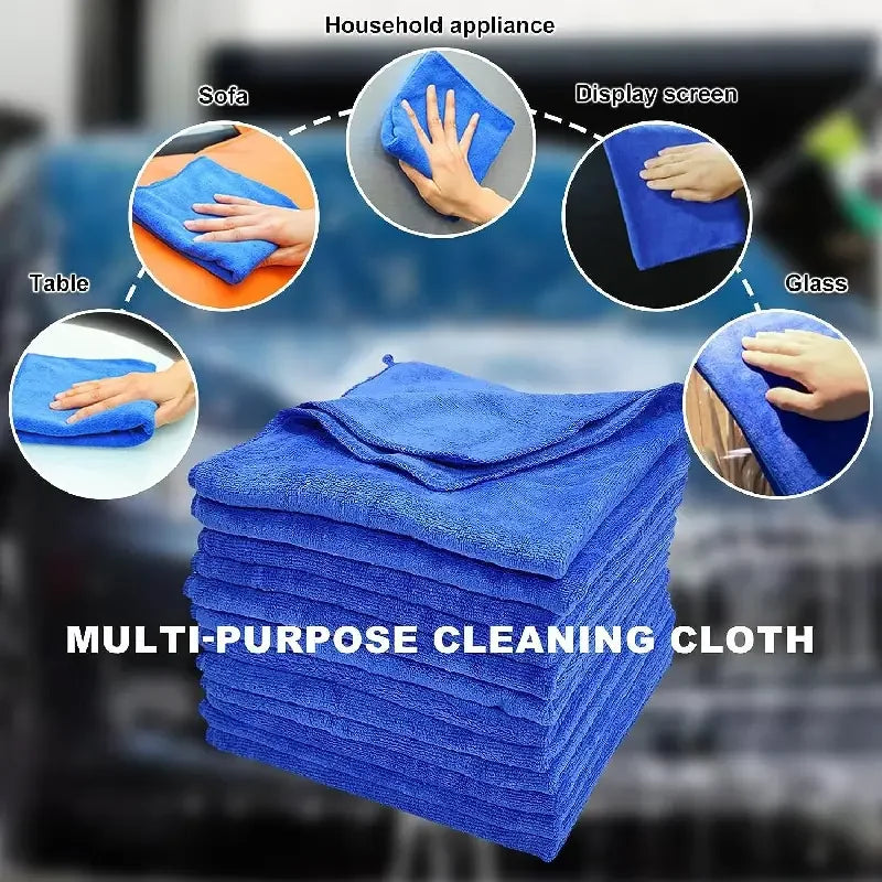 5/100PCS Microfiber Towels Car Wash Drying Cloth Towel Household Cleaning Cloths Auto Detailing Polishing Cloth Home Clean Tools CM World