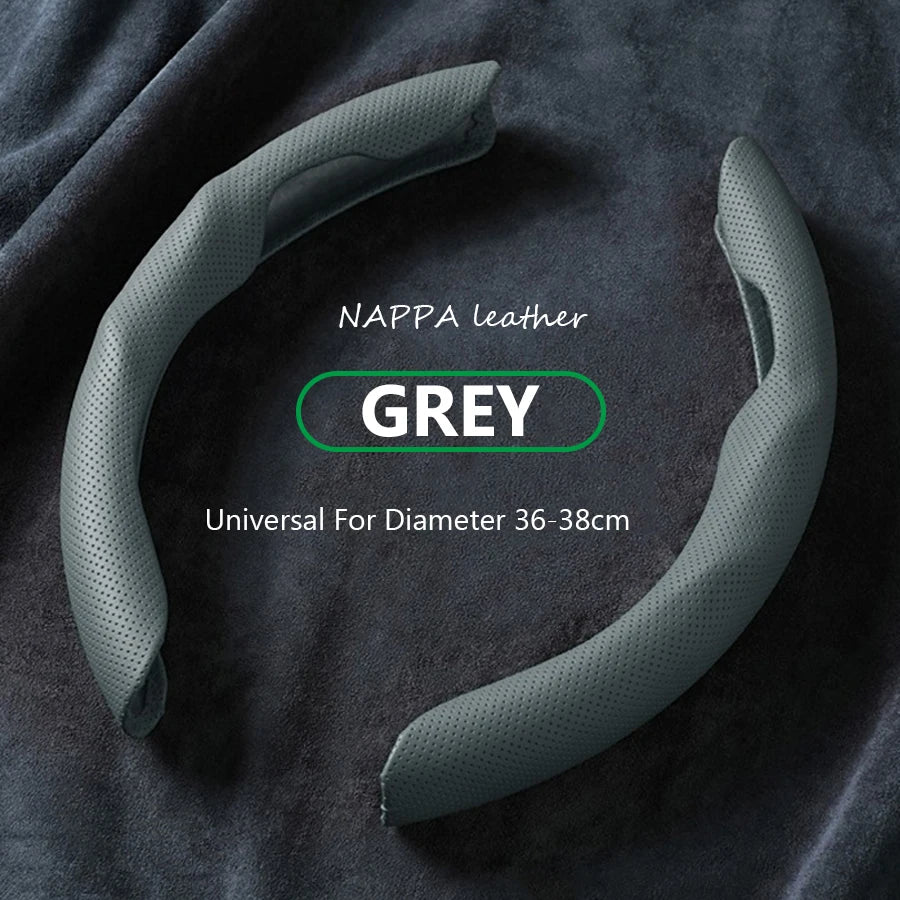 Universal Car Steering Wheel Cover NAPPA Leather 2PCS-Dimensional Anti Slip, Timple And Fashionable Protector Car Accessories