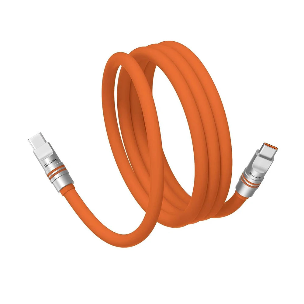 PD240W USB C To C Fast Charging Cable For iphone Laptop Tablets Liquid Silicone Soft Phone Charging Cable 480Mbps Data Transfer