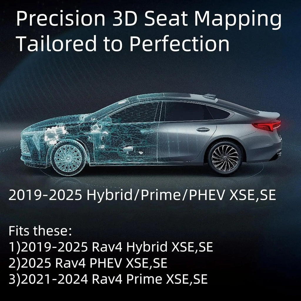 EKR Car Seat Covers Custom Fit for Toyota Rav4 (Gasoline/Hybrid) 2019 2020 2021 2022 2023 2024 2025 LE/XLE/XLE Premium/Limited Leather Car Seat Cover Full Set for SUV Car Mobile World