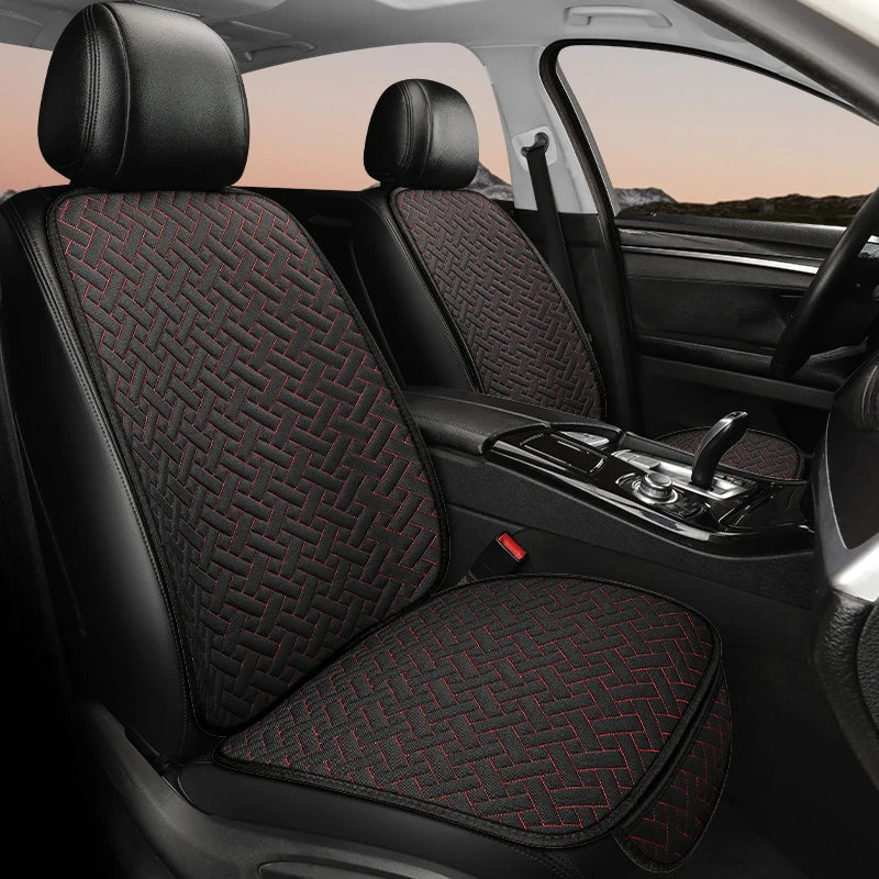 Car Seat Cushion, All Season Universal Linen Car Seat Cushion Cover, Anti Slip, Wear-Resistant, Small Three Piece Rear Seat