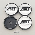 4pcs/set 60mm ABT SPORTSLINE Logo Car Emblem Wheel Hub Center Cap Badge Covers With Black Base For Car Universal Accessories