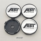 4pcs/set 60mm ABT SPORTSLINE Logo Car Emblem Wheel Hub Center Cap Badge Covers With Black Base For Car Universal Accessories