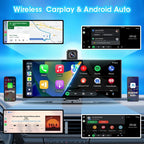 Develuck 11.26" ADAS Car DVR 4K Dash cam 350° Rotatable 2160P Front Camera Carplay Android Auto Registrar With Rotating Bracket