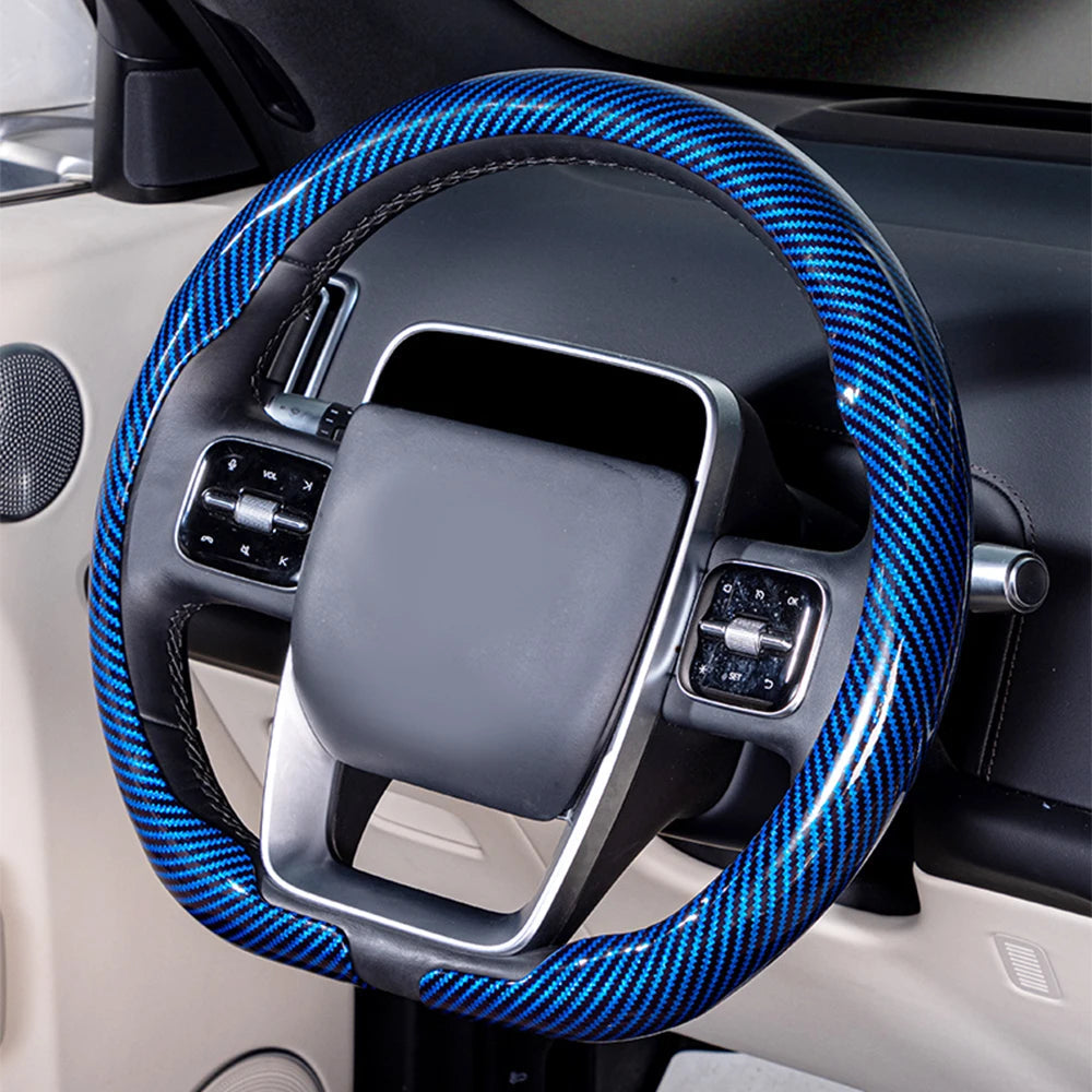 Steering Size 36-38cm Universal Non-slip D-shaped Round Breathable Car Steering Wheel Cover Protector Suitable Auto Accessories CM World