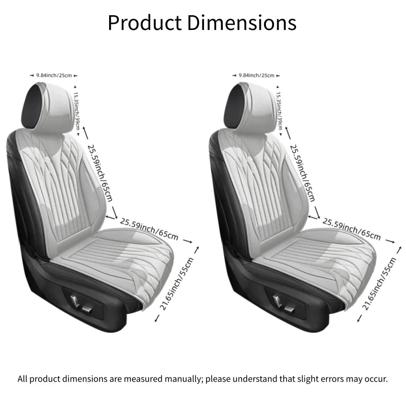 Front 2-seater Car Seat Cushion, Luxurious Nappa Leather, Suitable for All Seasons, Comfortable, Breathable and Wear-resistant, Easy to Install, Suitable for Sedans SUV, Truck and Car Interior High-end Accessories