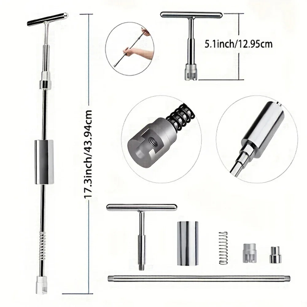 Car Dent Puller Repair Tools Slide Reverse Hammer Suction Cup Body Paintless T-Bar Dent Puller Kit Auto Hail Repair Accessories CM World