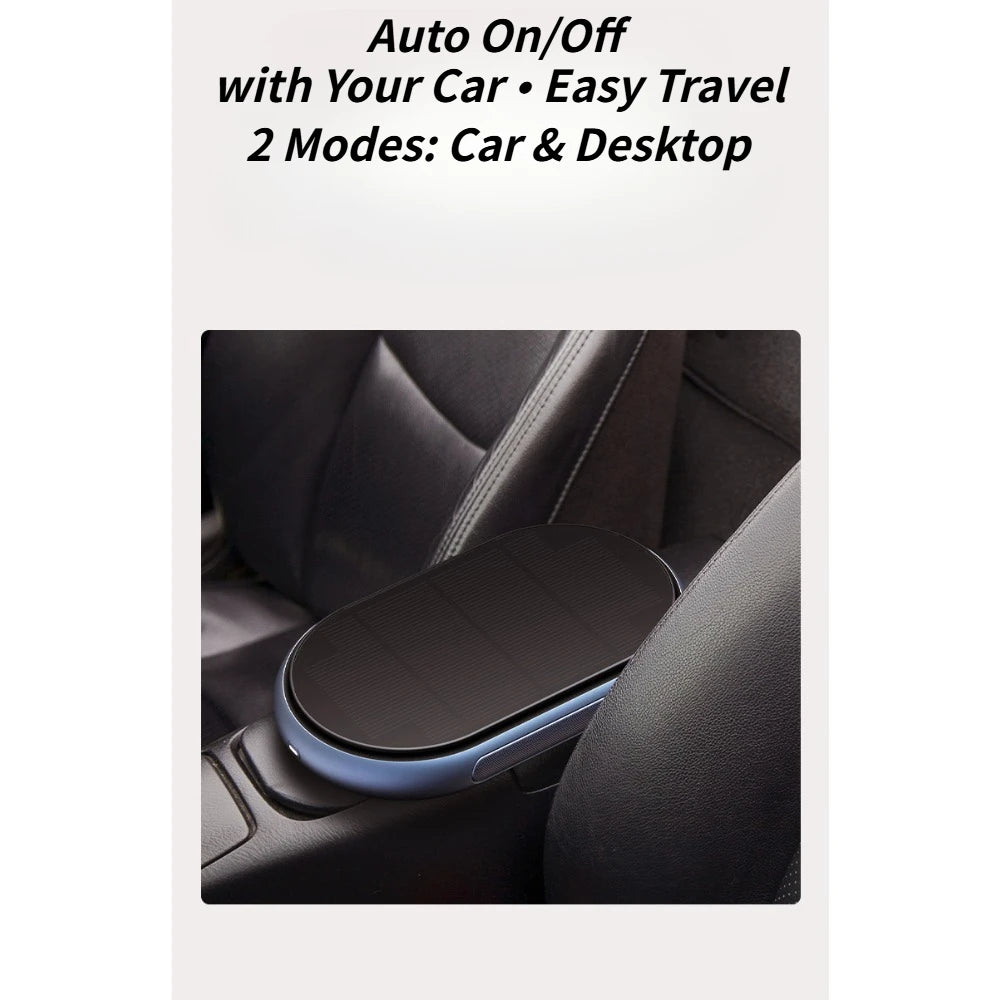 For Car Home Office Desktop Air Purifier Wireless Solar Powered Aluminum Alloy Portable Freshener Cleaner Purification Device CM World