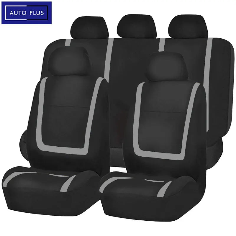 Full Set Car Seat Cover Fabric Universal Polyester Breathable Washable Suitable For Car Truck Van Suv Car Accessories Interior CM World