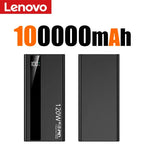 Lenovo 500000mAh 120W Super Fast Charging Power Bank High Capacity External Battery Portable Battery Charger For iPhone Samsung Car Mobile World