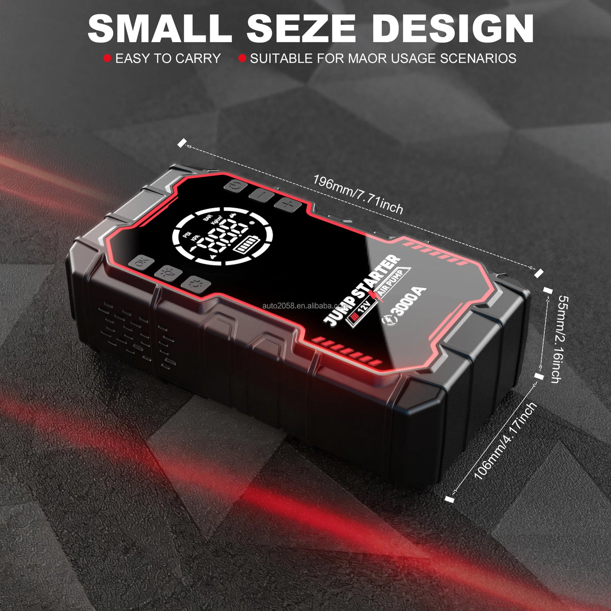 2026 New Car Jump Starter Power Bank With Air Compressor Pump Battery Jump Starter Booster Emergency Tire Inflator
