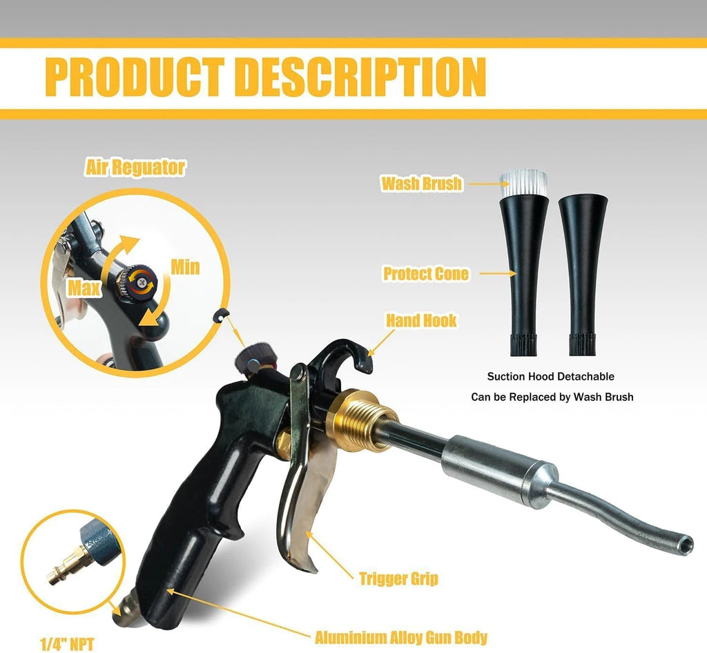 Tornador Air Blow Gun Car Interior Cleaning Tornado Gun High Pressure Car Detailing Cleaning Tool with Nozzle CM World