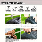 Car Tire Repair Tool Kit with Rubber Strips Tubeless Tyre Puncture Studding Plug Auto Motorcycle Truck Vacuum Tire Repair Tool