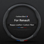 Car Carbon Fiber Steering Wheel Cover For Renault Scenic Clio Laguna 2 3 4 5 KangooFluence Megane Trafic Talisman Twingo Kaptur CM World