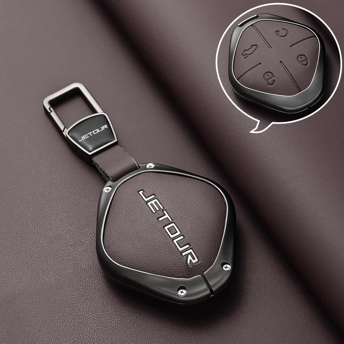Zinc Alloy Car Key Case Fob for Chery Jetour Dashing IDM I-DM X-1 Plus DTC 2022 2025 Keychain Remote Cover Bag Shell Accessories