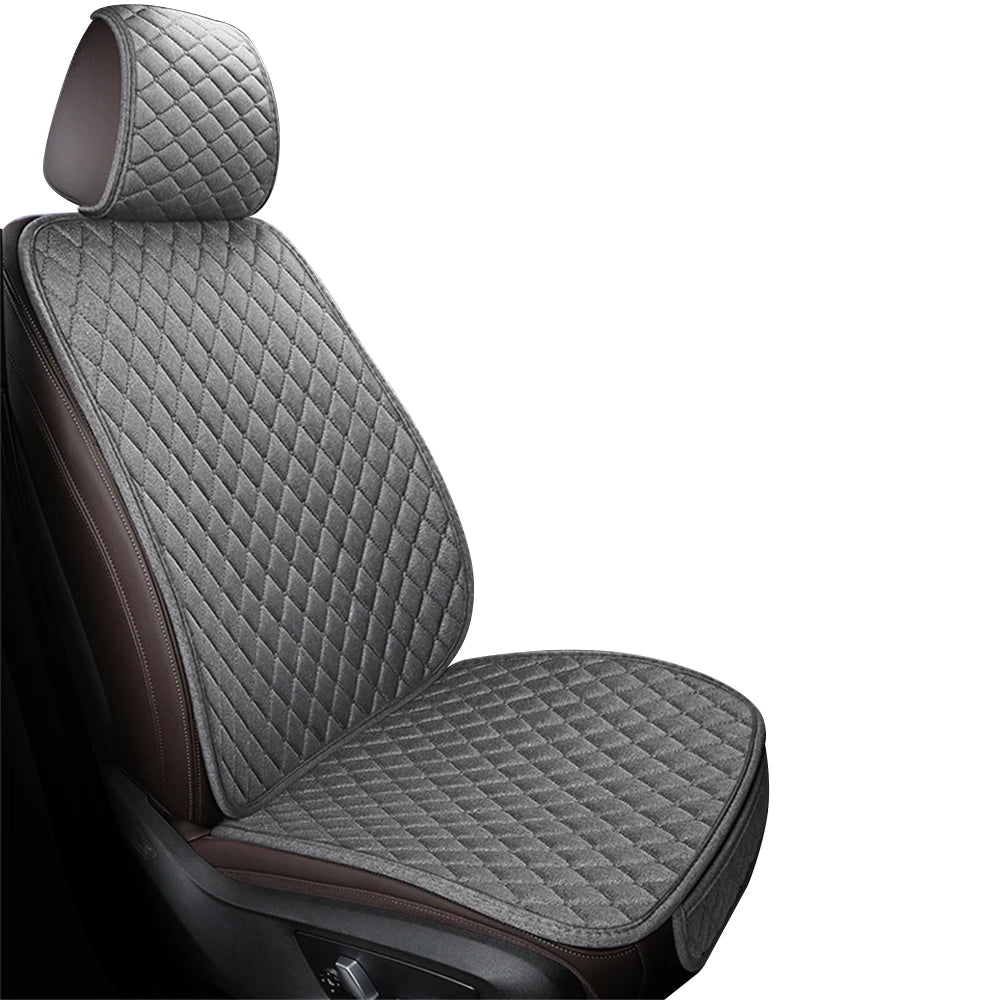 Universal Flax Car Seat Cover Front Rear Cushion Comfortable Breathable Protector Mat Four Season Pad Auto Interior Accessories CM World