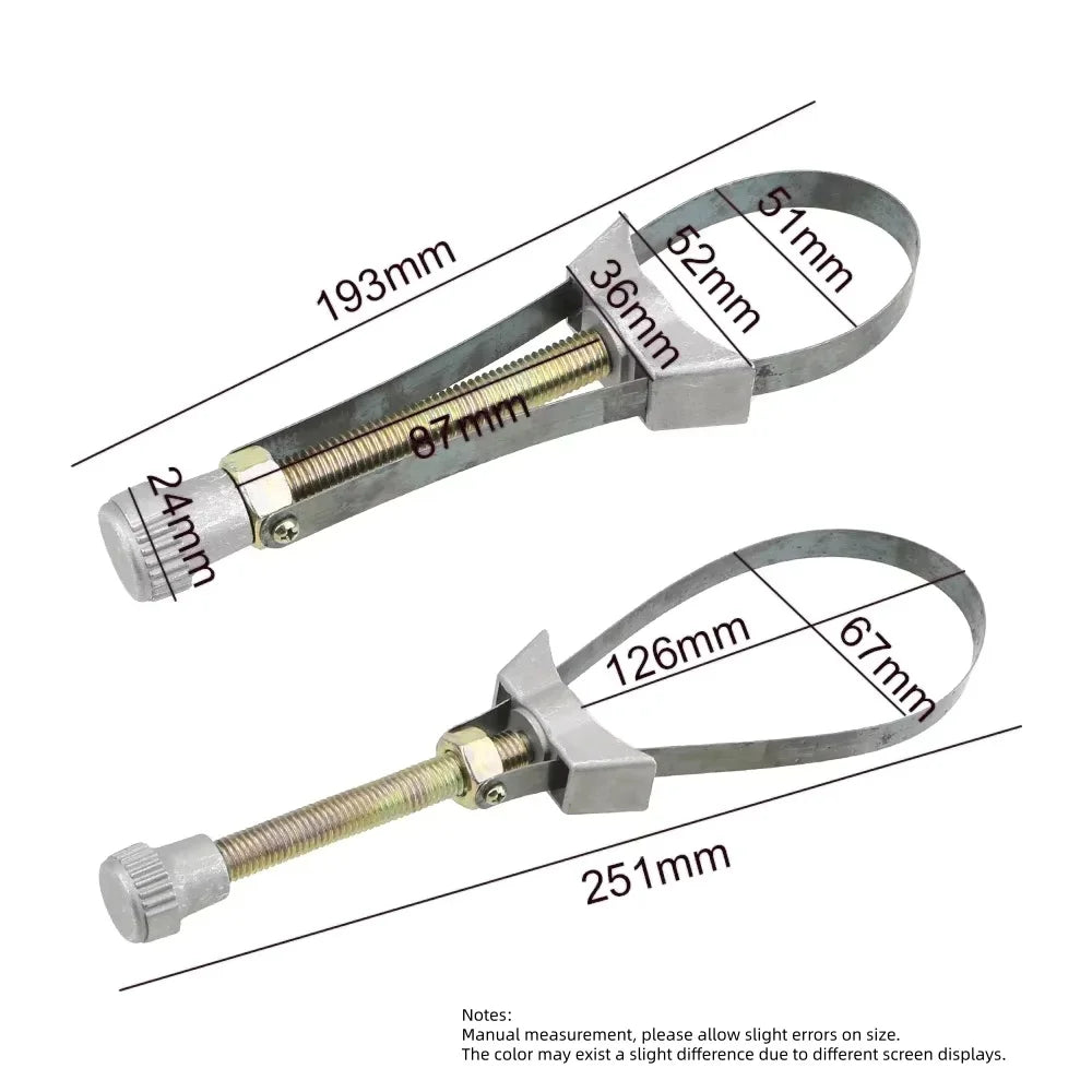Adjustable Steel Strap Wrench 60-120mm Car Oil Filter Removal Wrench Automobile Maintenance Hand Tool
