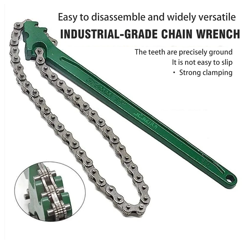 Chain Filter Wrench 12 Inch Oil Machine Filter Strap Non Slip Multifunction Pipe Fittings Tool Belt Strap Wrench For Plumbing Car Mobile World