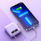 20000mAh Power Bank With Cable LED Digital Portable External Battery Pack for iPhone 16 15 Samsung Xiaomi Huawei Mini Powerbank