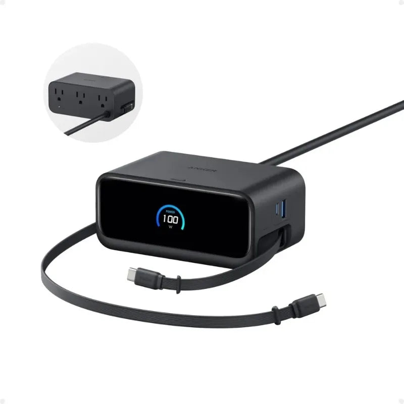 Original Anker Nano Desktop 100W Multi Port Charging Dock PD Fast Charging Station 66W Expansion Cable for Laptop IPhone Huawei