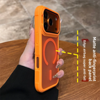 Full Lens Flip Stand For Magsafe Armor Magnetic Phone Case For iPhone 17 16 15 14 13 12 Pro Max Air Wireless Charge Matte Cover Car Mobile World