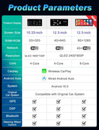 12.3 '' Ultra-thin Screen GPS Android 16 for Audi A4 B8 A5 2009 - 2016 BT Car Video Radio Multimedia Player 4G Auto Accessories CM World