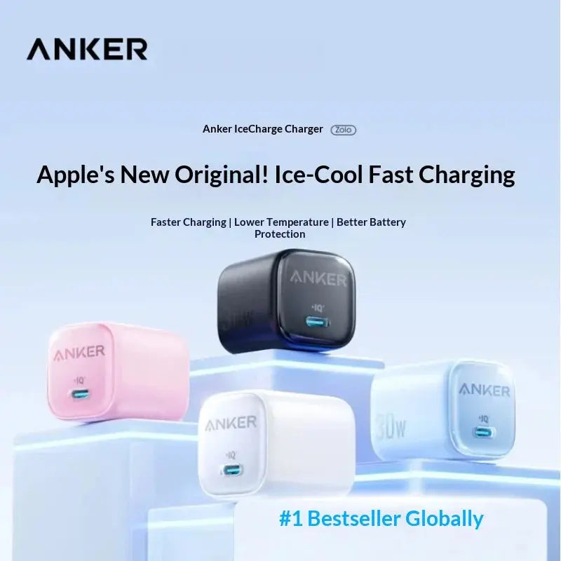 30w Anker Pd Fast Charger Ice Sensing Usb C Wall Charger For Phone 16 Pro Max Phone 15 Pro Portable Mobile Phone Power Adapter Car Mobile World