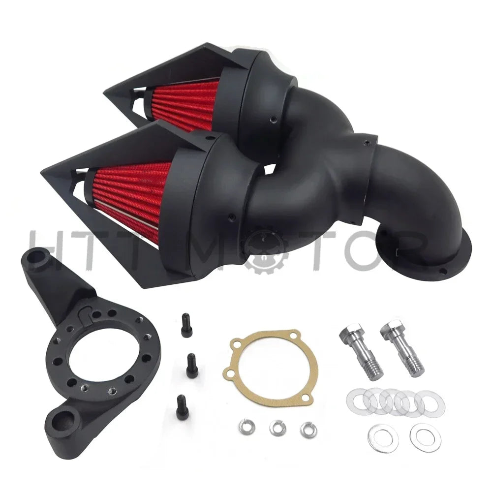 Motorcycle Parts Double Bullet Air Intake Cleaner Kit For Harley Davidson CV Carburetor Delphi V-Twin Fatboy FLSTF CM World