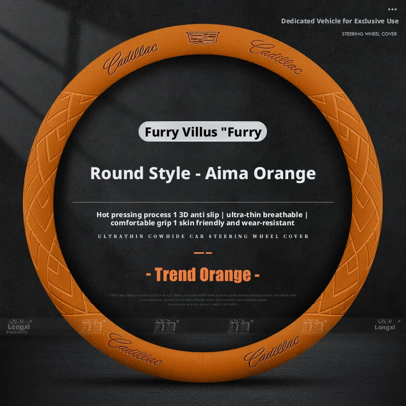 Applicable to Cadillac steering wheel covers: CT5, ATSL, XT4, XT5, XT6, CT6, CT4, XTS, faux leather steering wheel grips CM World