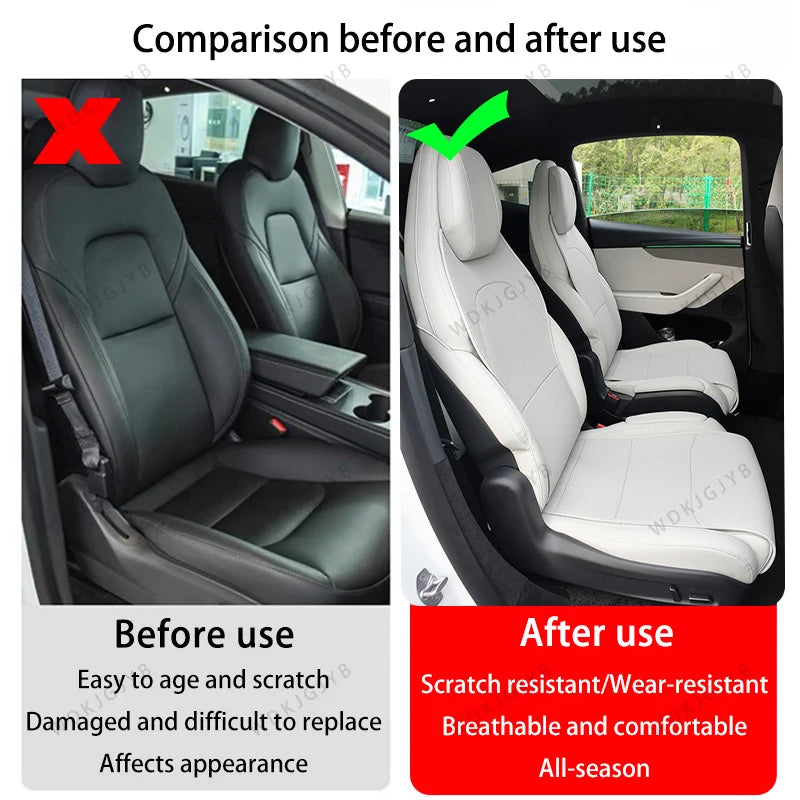 For Tesla Model YL 2026+ Ventilation Seat Cover Breathable Comfortable PU Leather Seat Cushion All-season Car Seat Accessories