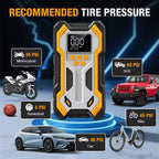 Portable Car Jump Starter 6000A Air Compressor 160PSI, Auto Tire Inflator Battery Booster for 9.0L Gas 6.5L Diesel Car SUV Truck